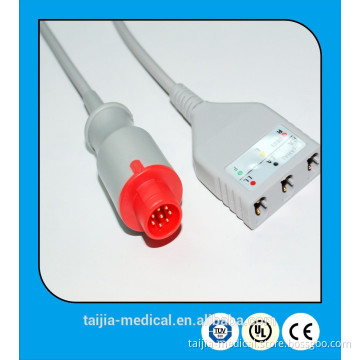compatible bionet fission patient monitor ECG trunk cable 3 lead IEC/AHA